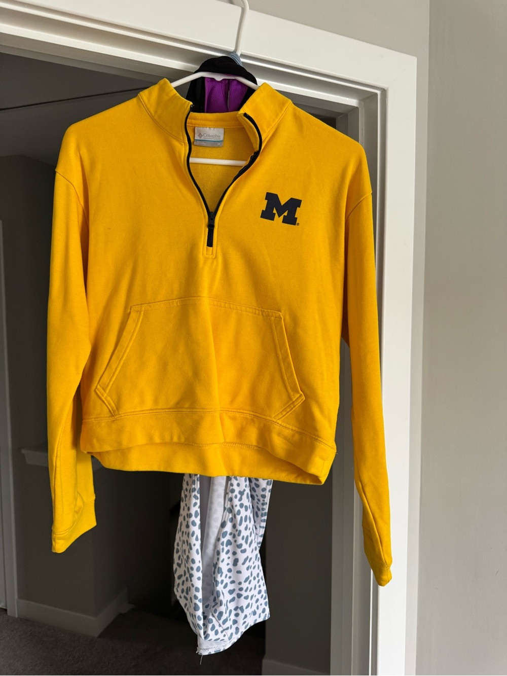 Columbia Michigan Yellow Half-Zip Pullover